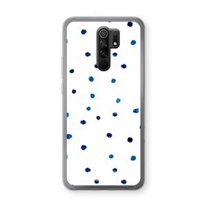 CaseCompany Blauwe stippen: Xiaomi Redmi 9 Transparant Hoesje