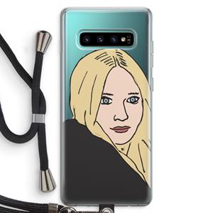 CaseCompany Ashley: Samsung Galaxy S10 Plus Transparant Hoesje met koord