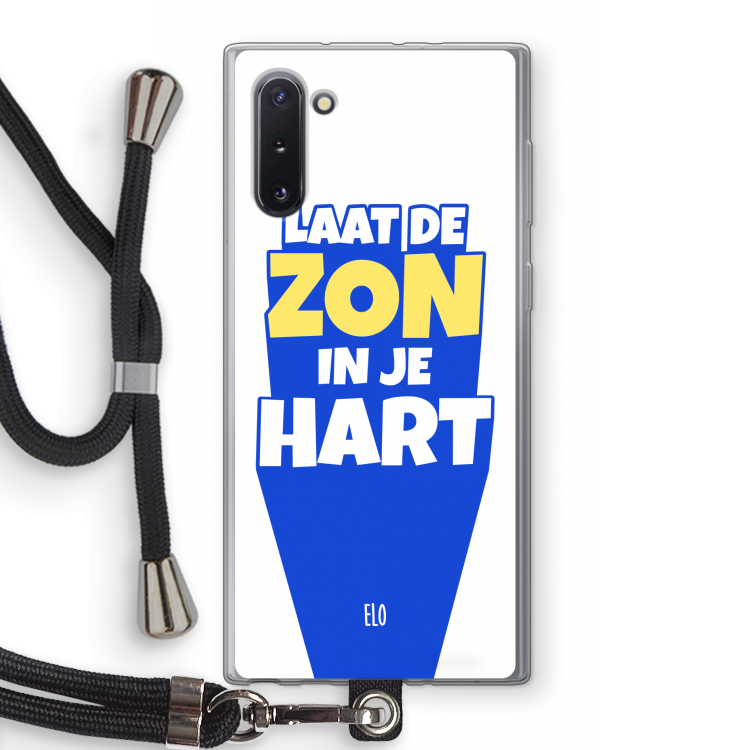 CaseCompany Laat de zon in je hart: Samsung Galaxy Note 10 Transparant Hoesje met koord