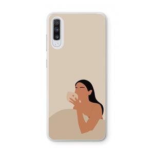 CaseCompany Fresh coffee: Samsung Galaxy A70 Transparant Hoesje