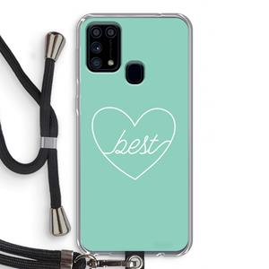 CaseCompany Best heart pastel: Samsung Galaxy M31 Transparant Hoesje met koord