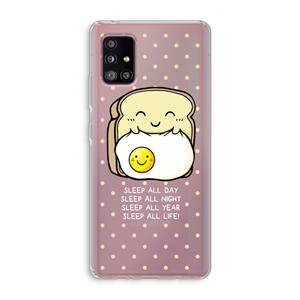 CaseCompany Sleep All Day: Samsung Galaxy A51 5G Transparant Hoesje