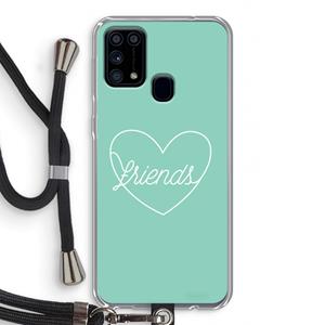 CaseCompany Friends heart pastel: Samsung Galaxy M31 Transparant Hoesje met koord