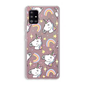 CaseCompany Rainbow Unicorn: Samsung Galaxy A51 5G Transparant Hoesje