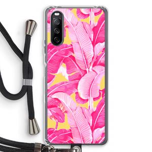 CaseCompany Pink Banana: Sony Sony Xperia 10 III Transparant Hoesje met koord
