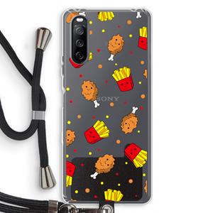 CaseCompany Chicken 'n Fries: Sony Sony Xperia 10 III Transparant Hoesje met koord
