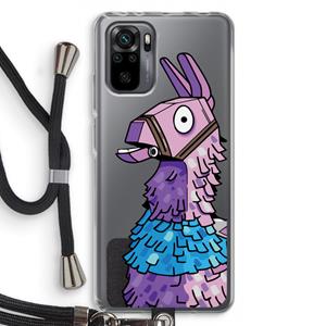 CaseCompany Lama: Xiaomi Redmi Note 10 Pro Transparant Hoesje met koord