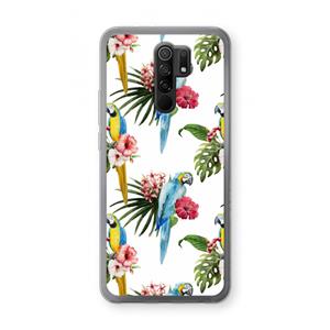 CaseCompany Kleurrijke papegaaien: Xiaomi Redmi 9 Transparant Hoesje