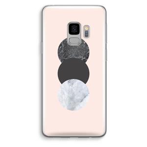 CaseCompany Marmeren cirkels: Samsung Galaxy S9 Transparant Hoesje