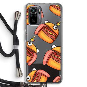 CaseCompany Hamburger: Xiaomi Redmi Note 10 Pro Transparant Hoesje met koord