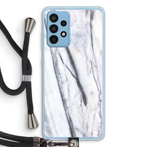 CaseCompany Gestreepte marmer: Samsung Galaxy A52 Transparant Hoesje met koord