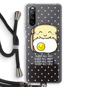 CaseCompany Sleep All Day: Sony Sony Xperia 10 III Transparant Hoesje met koord