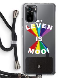 CaseCompany Het Leven Is Mooi: Xiaomi Redmi Note 10 Pro Transparant Hoesje met koord