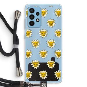CaseCompany Leeuwenkoppen: Samsung Galaxy A52 Transparant Hoesje met koord