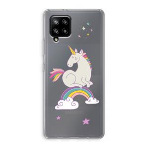 CaseCompany Regenboog eenhoorn: Samsung Galaxy A42 5G Transparant Hoesje