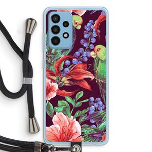 CaseCompany Papegaaien: Samsung Galaxy A52 Transparant Hoesje met koord