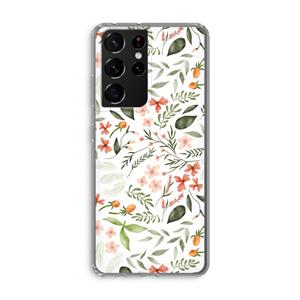 CaseCompany Sweet little flowers: Samsung Galaxy S21 Ultra Transparant Hoesje