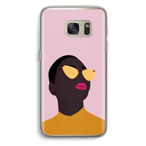 CaseCompany Yellow glasses: Samsung Galaxy S7 Transparant Hoesje