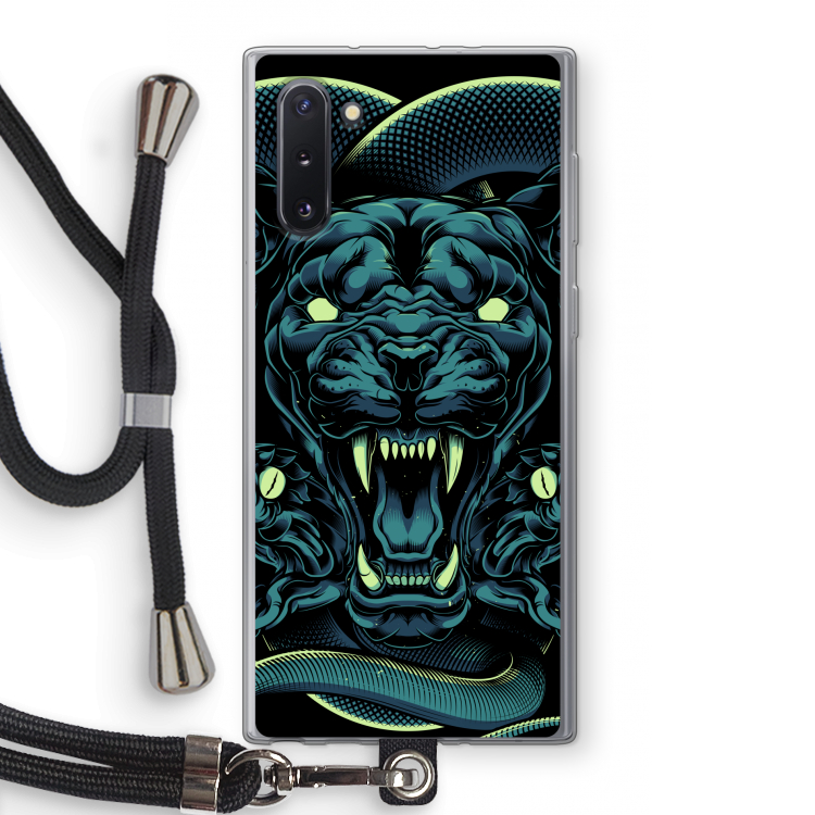CaseCompany Cougar and Vipers: Samsung Galaxy Note 10 Transparant Hoesje met koord