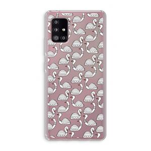 CaseCompany Zwanen: Samsung Galaxy A51 5G Transparant Hoesje