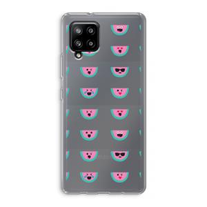 CaseCompany Smiley watermeloenprint: Samsung Galaxy A42 5G Transparant Hoesje