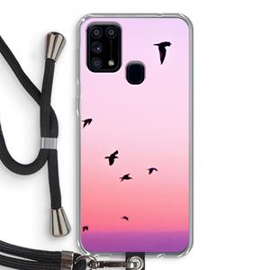 CaseCompany Fly away: Samsung Galaxy M31 Transparant Hoesje met koord