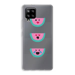 CaseCompany Smiley watermeloen: Samsung Galaxy A42 5G Transparant Hoesje