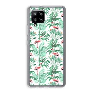 CaseCompany Flamingo bladeren: Samsung Galaxy A42 5G Transparant Hoesje