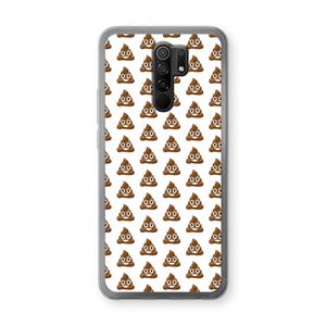 CaseCompany Poop emoji: Xiaomi Redmi 9 Transparant Hoesje