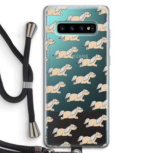 CaseCompany Ponys: Samsung Galaxy S10 Plus Transparant Hoesje met koord