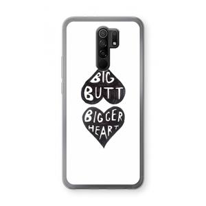 CaseCompany Big butt bigger heart: Xiaomi Redmi 9 Transparant Hoesje