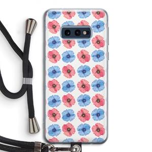 CaseCompany Klaproosjes: Samsung Galaxy S10e Transparant Hoesje met koord