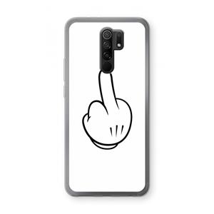 CaseCompany Middle finger white: Xiaomi Redmi 9 Transparant Hoesje
