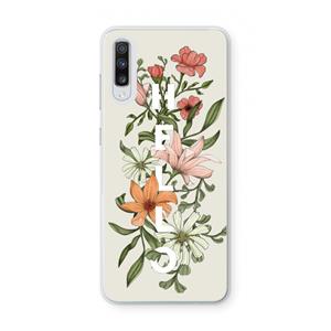 CaseCompany Hello bloemen: Samsung Galaxy A70 Transparant Hoesje