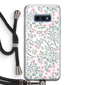 CaseCompany Sierlijke bloemen: Samsung Galaxy S10e Transparant Hoesje met koord