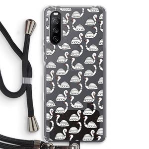 CaseCompany Zwanen: Sony Sony Xperia 10 III Transparant Hoesje met koord