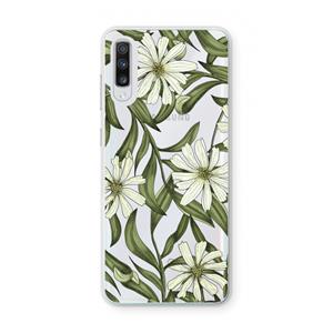CaseCompany Wit bloemenpatroon: Samsung Galaxy A70 Transparant Hoesje