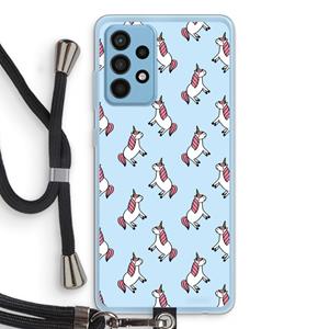 CaseCompany Eenhoorns overal: Samsung Galaxy A52 Transparant Hoesje met koord