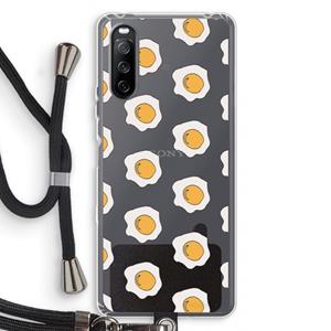 CaseCompany Bacon to my eggs #1: Sony Sony Xperia 10 III Transparant Hoesje met koord