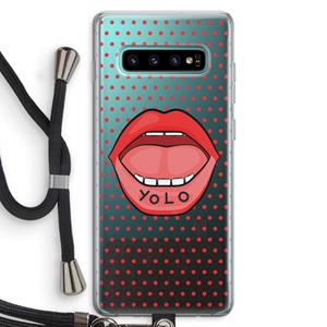 CaseCompany Yolo Denise: Samsung Galaxy S10 Plus Transparant Hoesje met koord