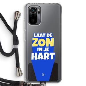 CaseCompany Laat de zon in je hart: Xiaomi Redmi Note 10 Pro Transparant Hoesje met koord