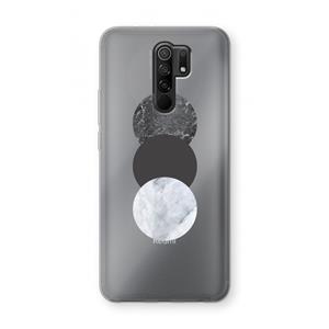 CaseCompany Marmeren cirkels: Xiaomi Redmi 9 Transparant Hoesje