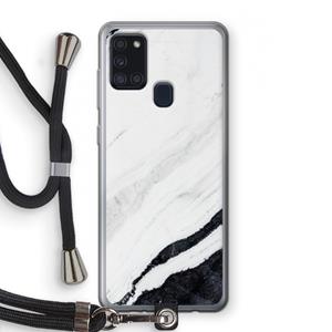 CaseCompany Elegante marmer: Samsung Galaxy A21s Transparant Hoesje met koord