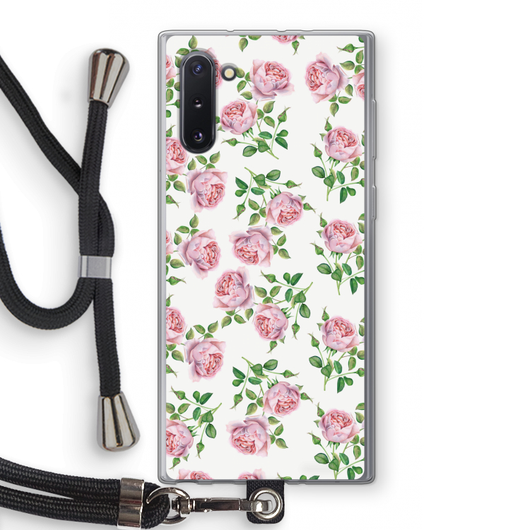 CaseCompany Kleine roosjes: Samsung Galaxy Note 10 Transparant Hoesje met koord