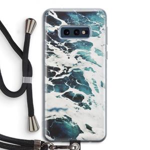 CaseCompany Golven: Samsung Galaxy S10e Transparant Hoesje met koord