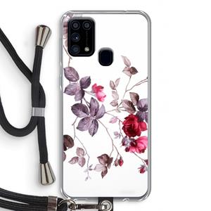 CaseCompany Mooie bloemen: Samsung Galaxy M31 Transparant Hoesje met koord