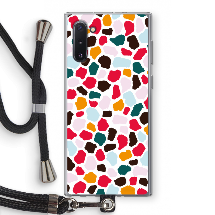 CaseCompany Colored Giraffe: Samsung Galaxy Note 10 Transparant Hoesje met koord