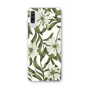 CaseCompany Wit bloemenpatroon: Samsung Galaxy A70 Transparant Hoesje