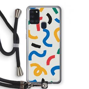 CaseCompany Illustratieve pop 2: Samsung Galaxy A21s Transparant Hoesje met koord