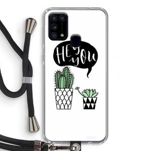 CaseCompany Hey you cactus: Samsung Galaxy M31 Transparant Hoesje met koord